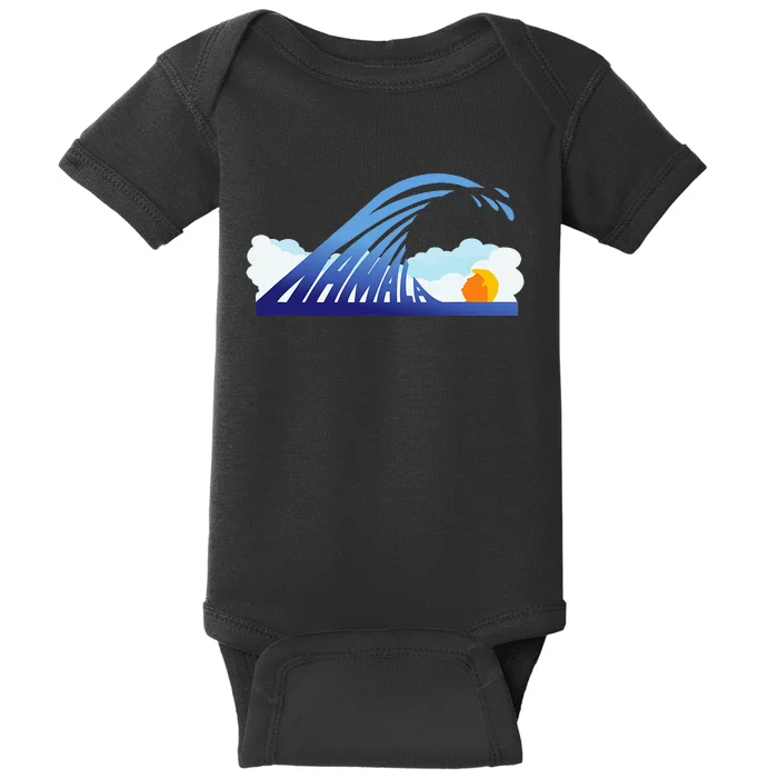 Blue Wave For Kamala Harris Funny Trump Baby Bodysuit