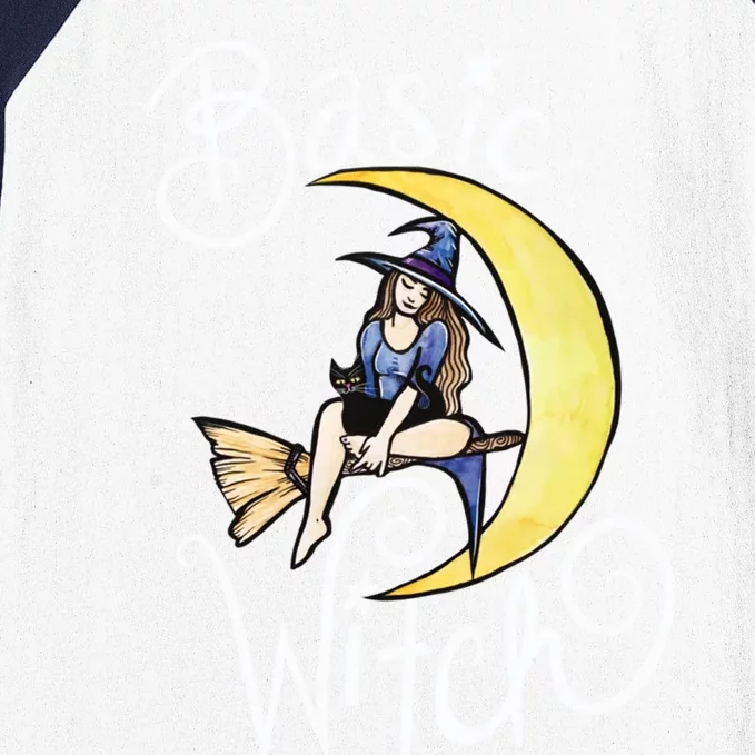 Basic Witch Funny Moon Witch Gift Baseball Sleeve Shirt