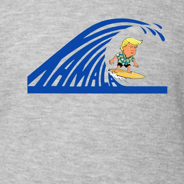 Blue Wave For Kamala Harris Trump Funny Donald Surfboard Toddler Sweatshirt