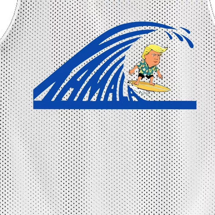 Blue Wave For Kamala Harris Trump Funny Donald Surfboard Mesh Reversible Basketball Jersey Tank