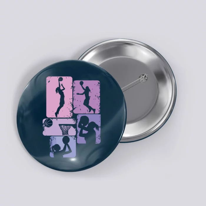 Basketball Women, Female Basketball Player Button