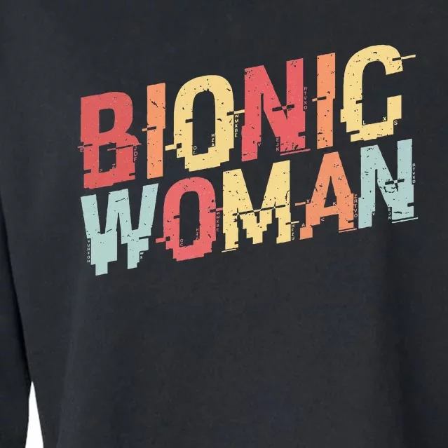 Bionic Woman Funny Injury And Surgery Cropped Pullover Crew