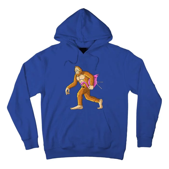 Bigfoot With Flamingo Animal Costume Gift Halloween Tall Hoodie