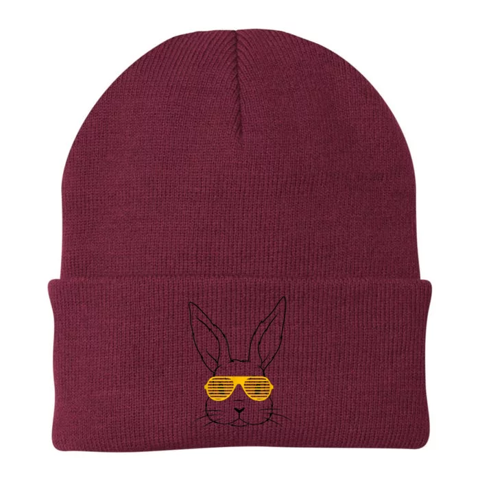 Bunny With Fun Glasses Happy Easter Women Gift Knit Cap Winter Beanie