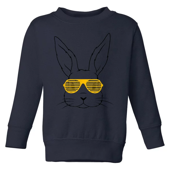 Bunny With Fun Glasses Happy Easter Women Gift Toddler Sweatshirt