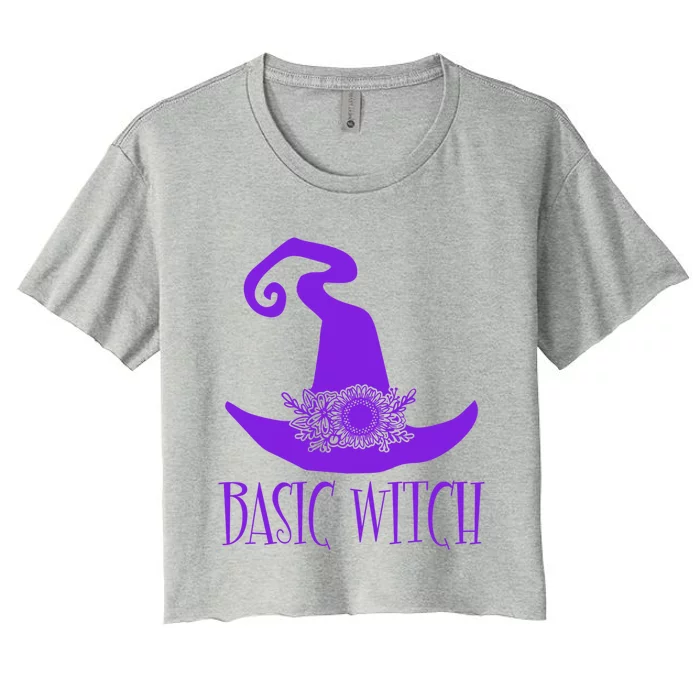 Basic Witch Funny Halloween Costume Gift Women's Crop Top Tee