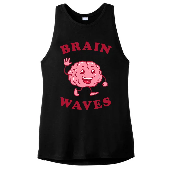 Brain Waves Funny Science Biology Ladies Tri-Blend Wicking Tank