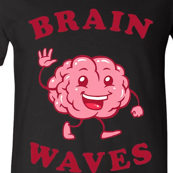 Brain Waves Funny Science Biology V-Neck T-Shirt