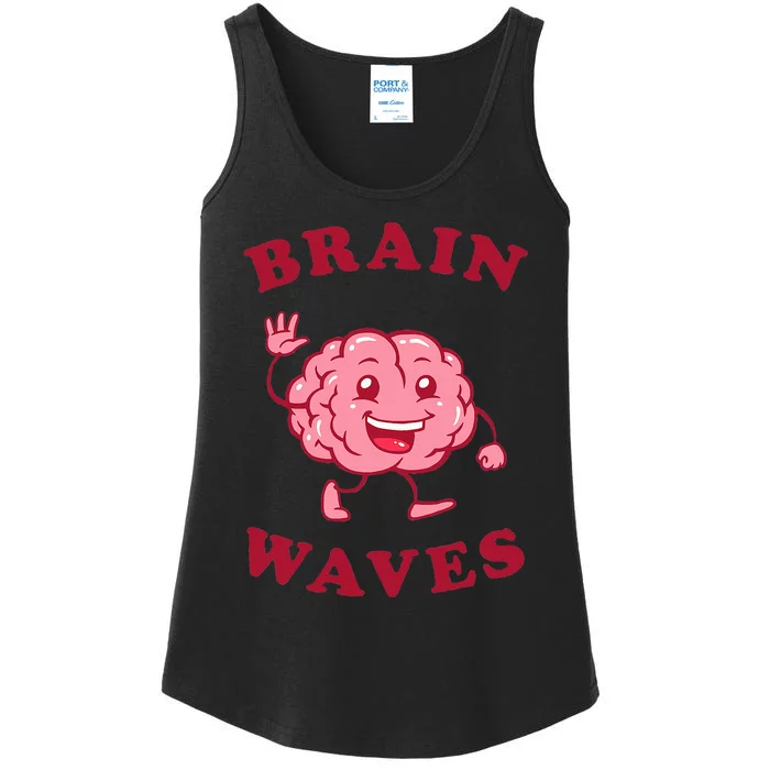 Brain Waves Funny Science Biology Ladies Essential Tank