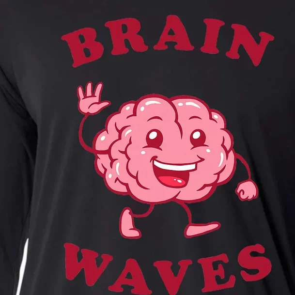 Brain Waves Funny Science Biology Cooling Performance Long Sleeve Crew