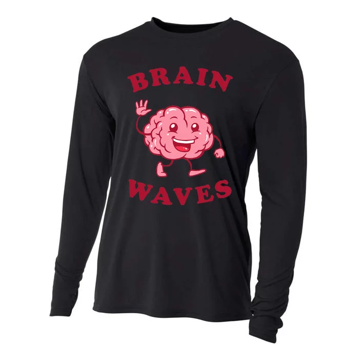 Brain Waves Funny Science Biology Cooling Performance Long Sleeve Crew