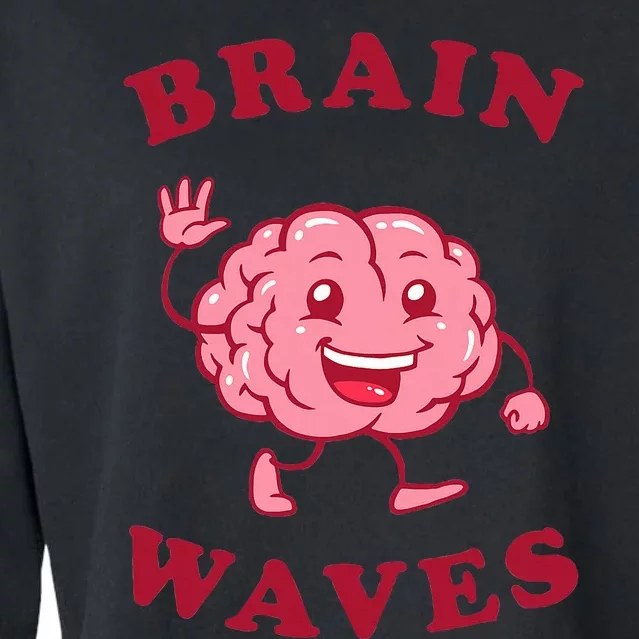 Brain Waves Funny Science Biology Cropped Pullover Crew