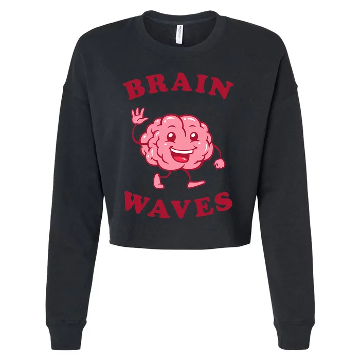 Brain Waves Funny Science Biology Cropped Pullover Crew