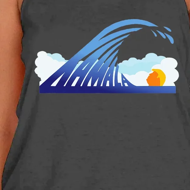 Blue Wave For Kamala Harris Funny Trump 2024 Women's Knotted Racerback Tank