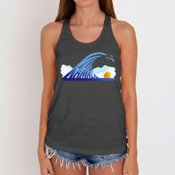 Blue Wave For Kamala Harris Funny Trump 2024 Women's Knotted Racerback Tank