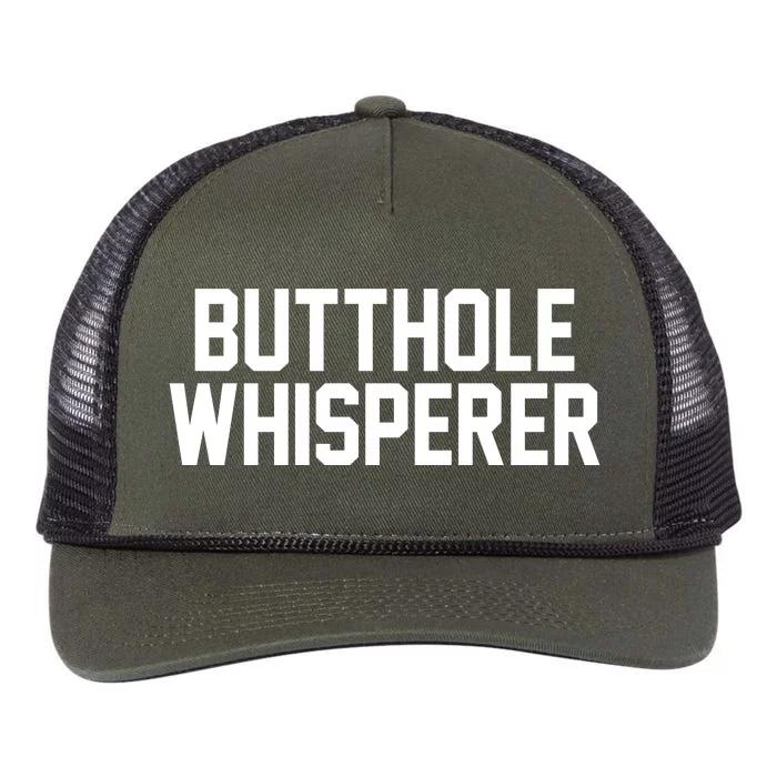 Butthole Whisperer Funny Sarcastic Joke Retro Rope Trucker Hat Cap