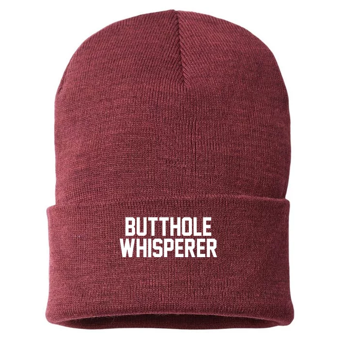 Butthole Whisperer Funny Sarcastic Joke Sustainable Knit Beanie