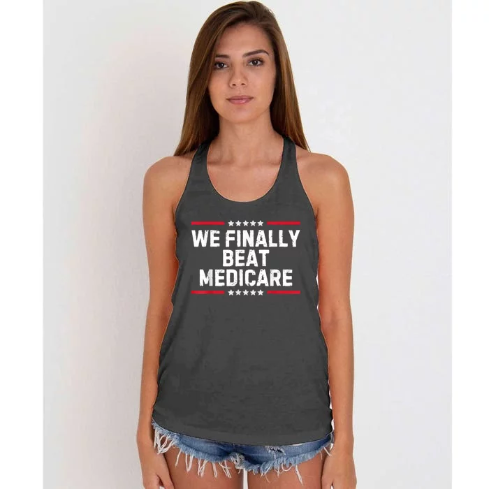 Biden We Finally Beat Medicare Women's Knotted Racerback Tank