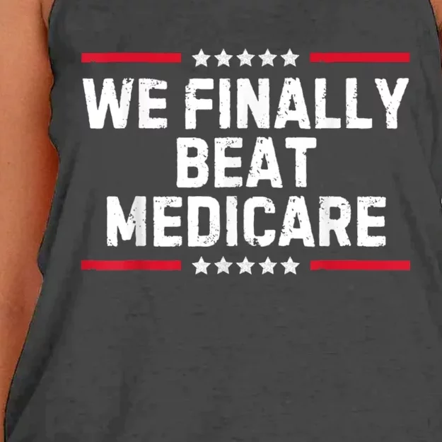 Biden We Finally Beat Medicare Women's Knotted Racerback Tank