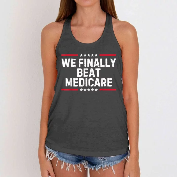 Biden We Finally Beat Medicare Women's Knotted Racerback Tank