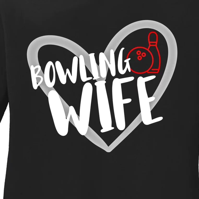 Bowling Wife Funny Bowler Bowling Gift Ladies Long Sleeve Shirt