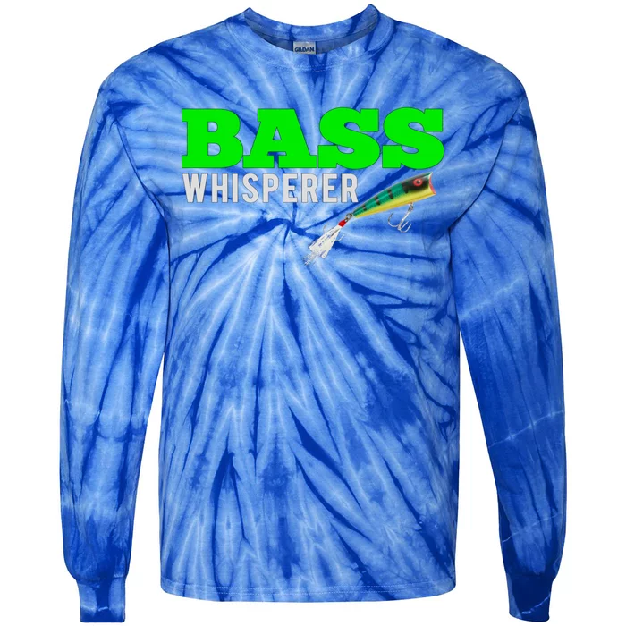 Bass Whisperer Fishing Funny Gift Meaningful Gift With Popper Lures Tie-Dye Long Sleeve Shirt