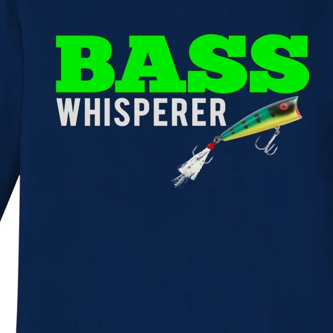 Bass Whisperer Fishing Funny Gift Meaningful Gift With Popper Lures Baby Long Sleeve Bodysuit