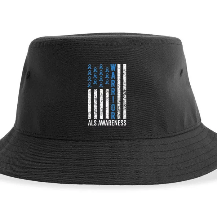 Blue Warrior For  & ALS Awareness Sustainable Bucket Hat