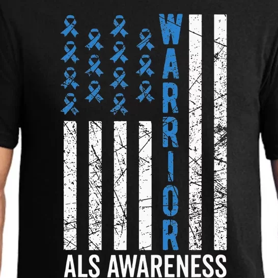 Blue Warrior For  & ALS Awareness Pajama Set