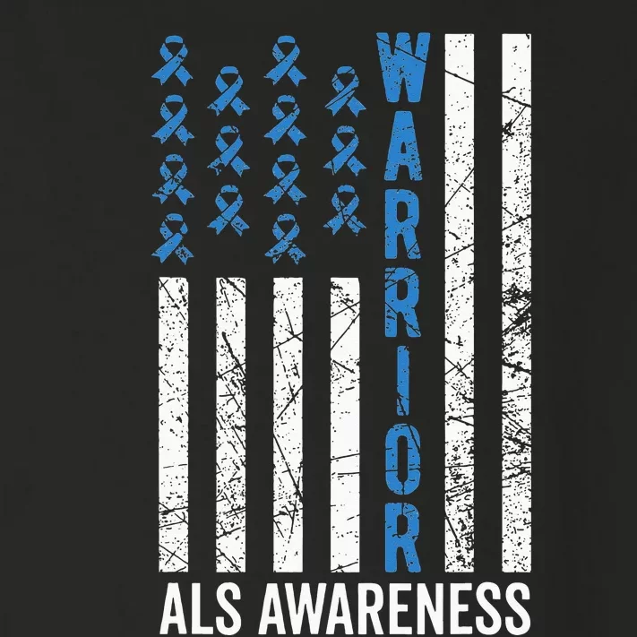 Blue Warrior For  & ALS Awareness Toddler Long Sleeve Shirt