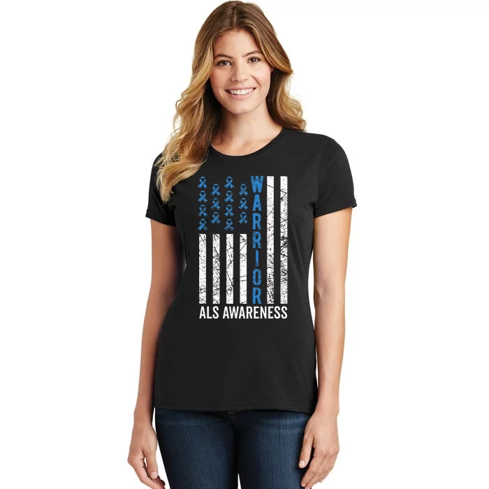 Blue Warrior For  & ALS Awareness Women's T-Shirt