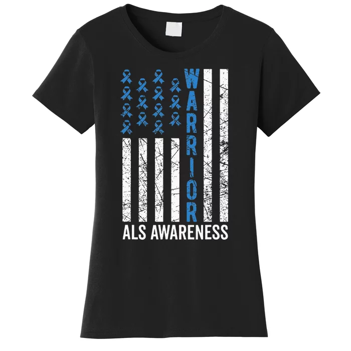 Blue Warrior For  & ALS Awareness Women's T-Shirt