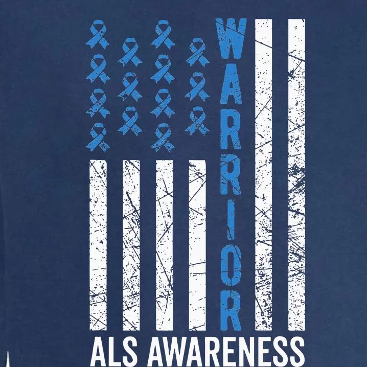 Blue Warrior For  & ALS Awareness Garment-Dyed Sweatshirt