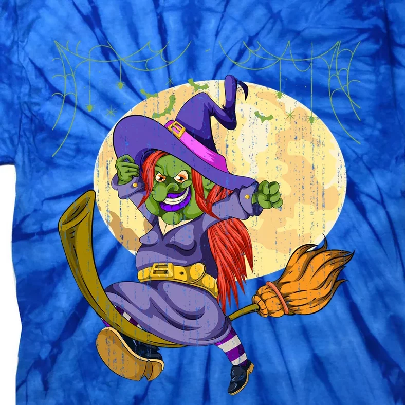 Broomstick Witchcraft Full Moon Halloween Party Spooky Witch Great Gift Tie-Dye T-Shirt