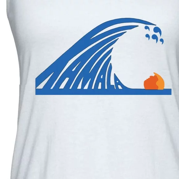 Blue Wave For Kamala Harris Trump Funny Ladies Essential Flowy Tank