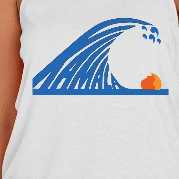 Blue Wave For Kamala Harris Trump Funny Women's Knotted Racerback Tank