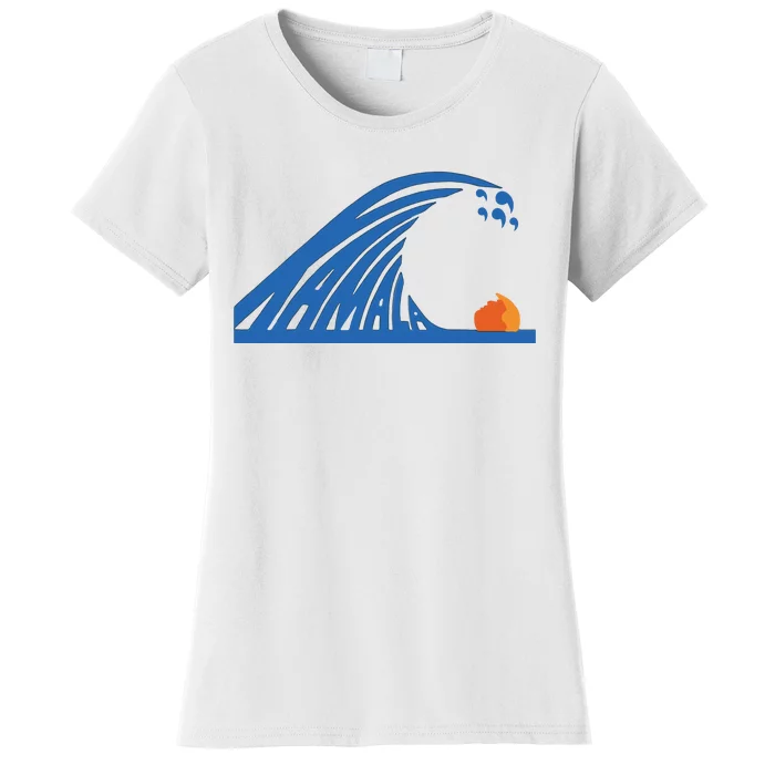 Blue Wave For Kamala Harris Trump Funny Women's T-Shirt