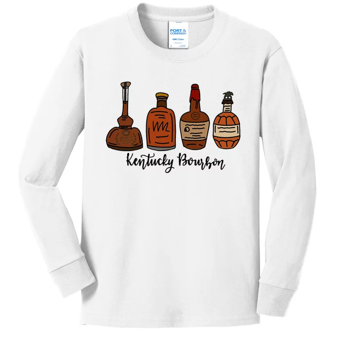 Bourbon Whiskey Favorite Bourbons Distillery Kids Long Sleeve Shirt