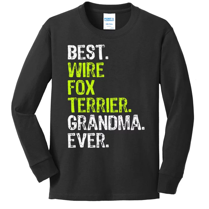 Best Wire Fox Terrier Grandma Ever Dog Lover Kids Long Sleeve Shirt