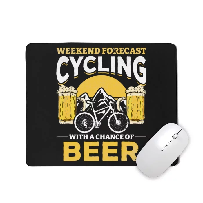 Bicyclist Weekend Forecast Cycling With A Chance Of Beer Mousepad