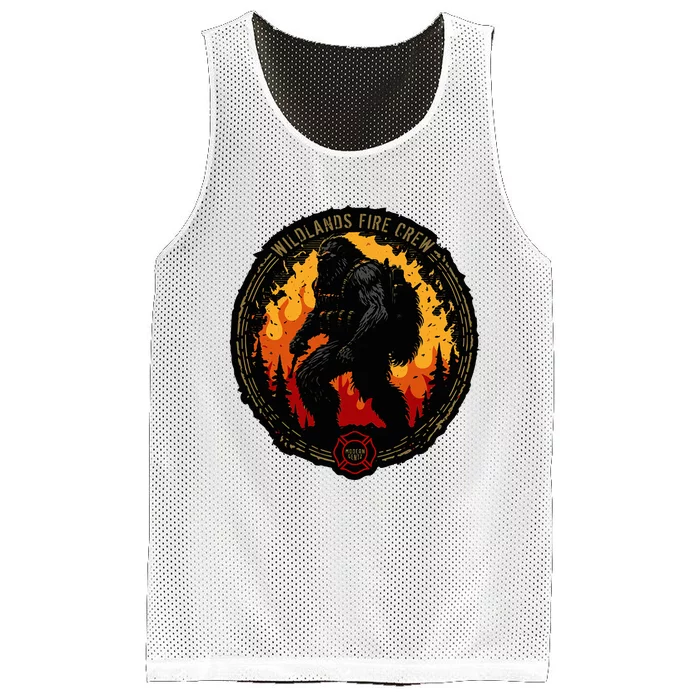 Bigfoot Wildland Firefighter Sasquatch Fireman Gifts Mesh Reversible Basketball Jersey Tank