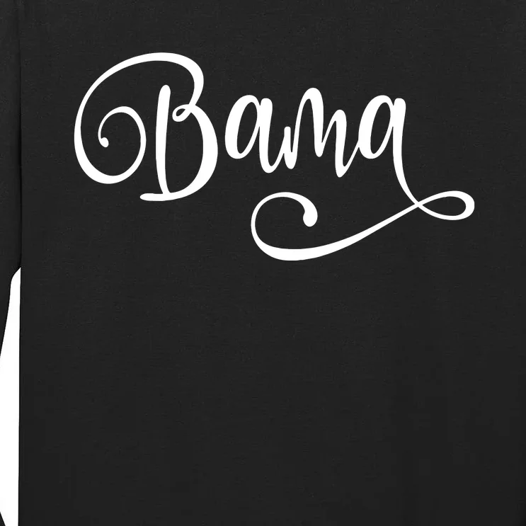 Bama White Fancy Script Alabama Tall Long Sleeve T-Shirt