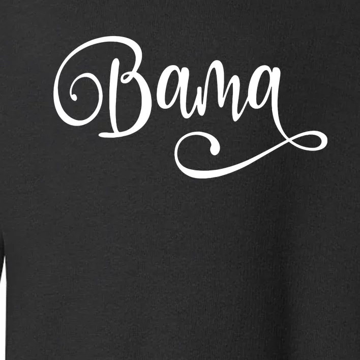 Bama White Fancy Script Alabama Toddler Sweatshirt