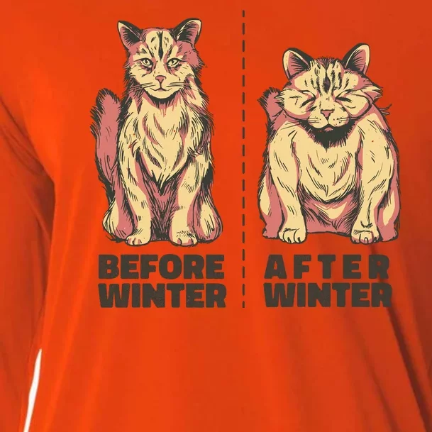 Before Winter Funny Cat Cooling Performance Long Sleeve Crew