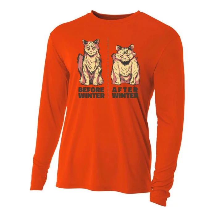 Before Winter Funny Cat Cooling Performance Long Sleeve Crew