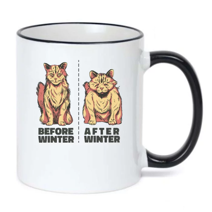 Before Winter Funny Cat Black Color Changing Mug