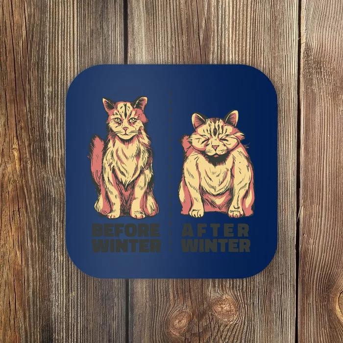 Before Winter Funny Cat Coaster