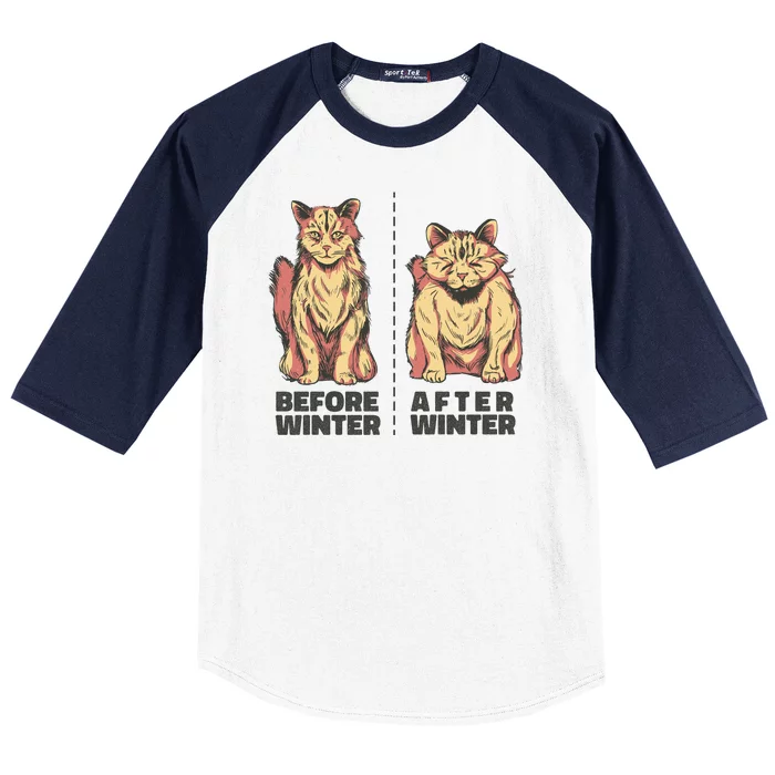 Before Winter Funny Cat Baseball Sleeve Shirt