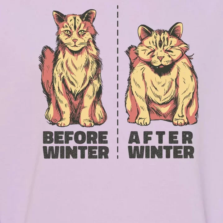 Before Winter Funny Cat Garment-Dyed Sweatshirt