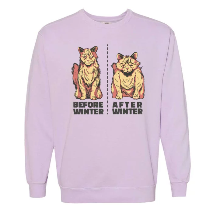 Before Winter Funny Cat Garment-Dyed Sweatshirt